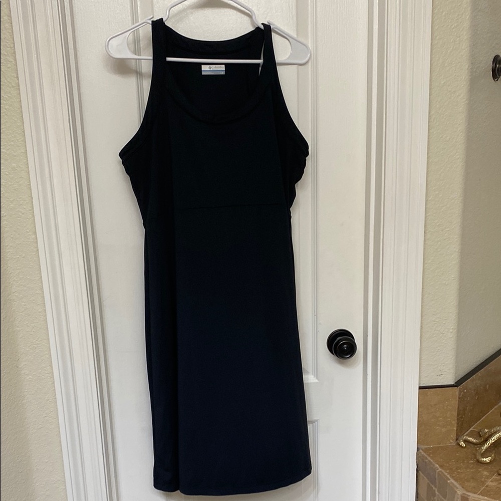 Columbia Black Sheath Halter Midi Dress